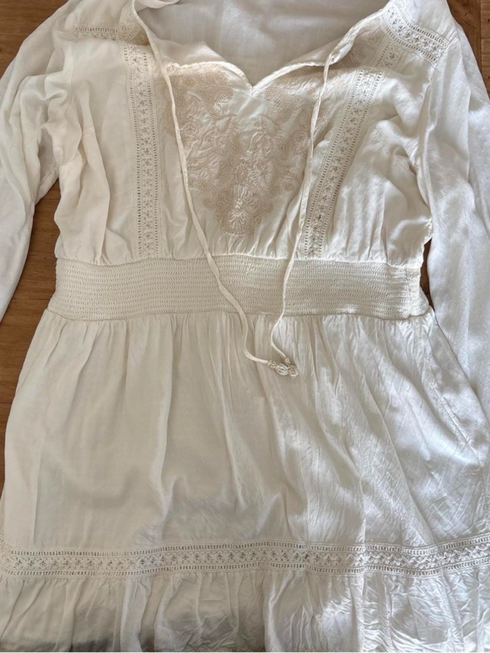 Idyllwind White Embroidered Boho V-Neck Top